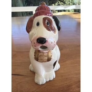 Vintage Dog Creamer Pitcher OCCI Japan Terrier Bone Knit Hat Ceramic